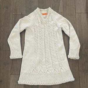 Cynthia Steffe Ivory Cable Knit Sweater Dress Size M Girls